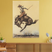 Western "Bucking Horse" von Will James Leinwanddruck (Insitu (Wohnzimmer))