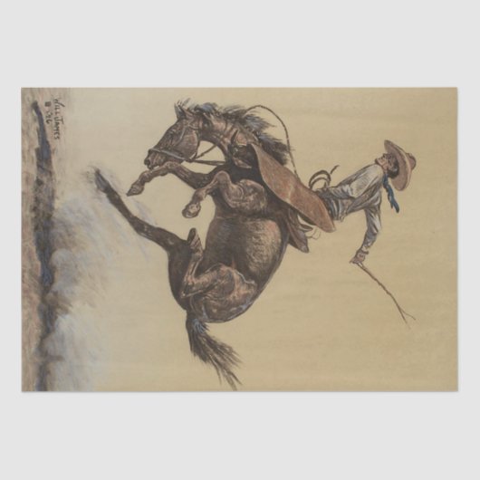 Western "Bucking Horse" von Will James Seidenpapier (Vorderseite)