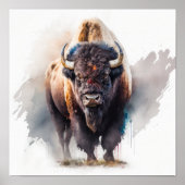 Western Buffalo Art Print Poster (Vorne)