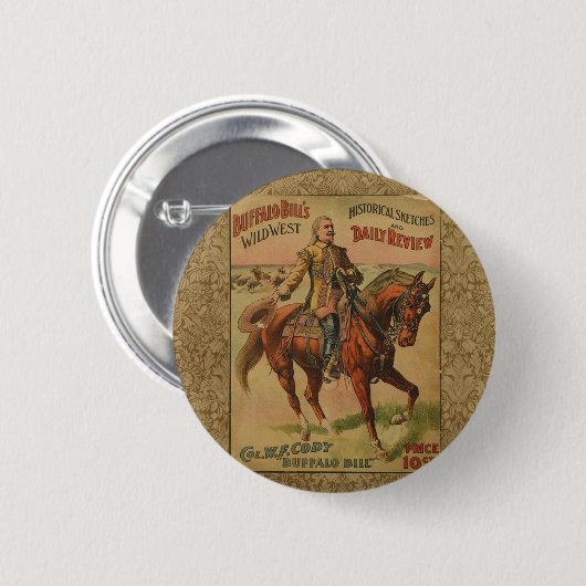 Western Buffalo Bill Wild West Button (Vorne & Hinten)