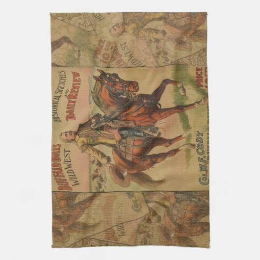 Western Buffalo Bill Wild West Geschirrtuch (Vertikal)