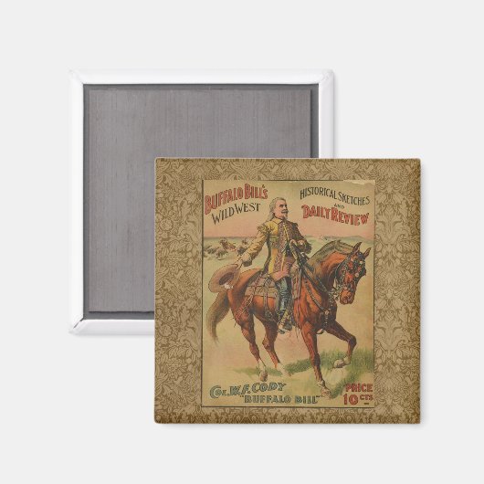 Western Buffalo Bill Wild West Magnet (Vorderseite/Rückseite)