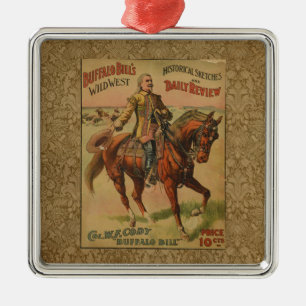 Western Buffalo Bill Wild West Silbernes Ornament