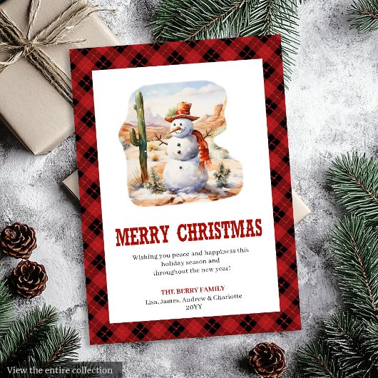 Western Buffalo Check Weihnachtskarte Feiertagskarte