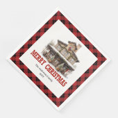 Western Buffalo Plaid Christmas Paper Napkins Serviette (Ecke)