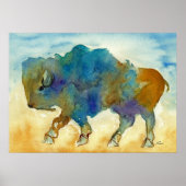 Western Buffalo Stilvolle Kunstform Poster (Vorne)