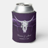 Western Bull Cow Skull Dunkel Lila Weiß Rustikal Dosenkühler (Kanne Rückseite)