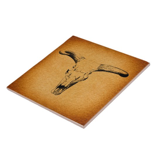 Western Bull Horns Fliese (Seite)