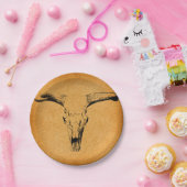 Western Bull Horns Pappteller (Party)
