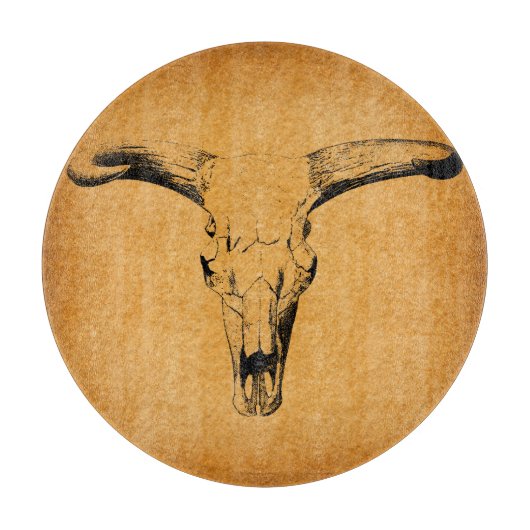 Western Bull Horns Schneidebrett (Vorderseite)