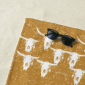Western Bull Skull Gold Weißer Eleganter Glitzer Strandtuch (Beispiel)