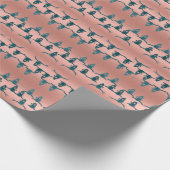 Western Bull Skull Rose Gold Aquamariner Glitzer D Geschenkpapier (Ecke)