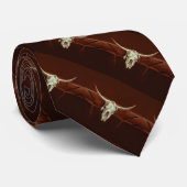Western Bull Skull Rustic Wedding Country Krawatte (Gerollt)