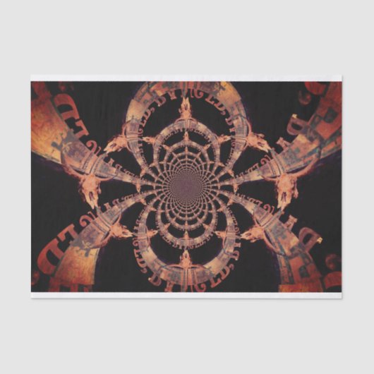 Western Bull Skull Vintag Brown Schwarz Rustikal Seidenpapier (Vorderseite)