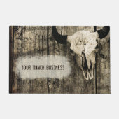 Western Bull Skull Vintag Sepia Rustikal Fußmatte (Vorderseite)