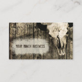 Western Bull Skull Vintag Sepia Rustikal Visitenkarte (Vorderseite)