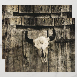 Western Bull Skull Vintag Stallbraun Holz Rustikal