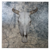 Western Bullkühe Rinderschädel Fliese (Vorderseite)