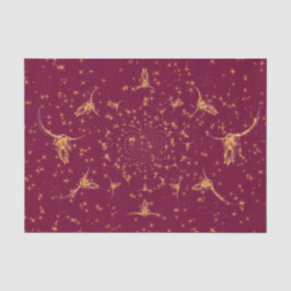 Western Burgundy Gold Girly Glitzer Skull Seidenpapier