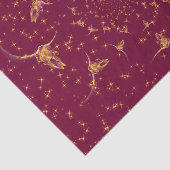Western Burgundy Gold Girly Glitzer Skull Seidenpapier (Ausschnitt)