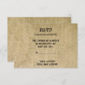 Western Burlap-Antwortkarte RSVP Karte (Vorne/Hinten)
