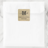 Western Burlap Monogram Aufkleber (Tasche)