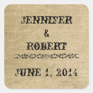 Western Burlap Umschlag Aufkleber