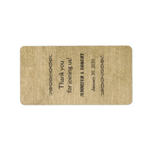 Western Burlap Wedding Lip Balm Label Adressaufkleber