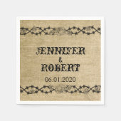 Western Burlap Wedding Napkin Serviette (Vorderseite)