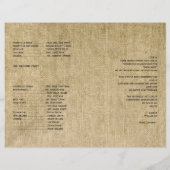 Western Burlap Wedding Programm (Rückseite)