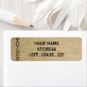 Western Burlap Wedding Rücksendeadresse (Insitu)