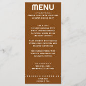 Western Burnt Orange Bull Skull Moderne Hochzeit Menükarte (Vorderseite)