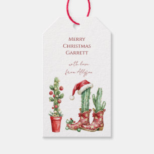 Western Cactus Christmas Cowboy Boots Geschenkanhänger