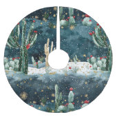 Western Cactus Christmas Polyester Weihnachtsbaumdecke (Vorderseite)