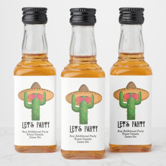 Western Cactus Cowboy Funny Custom Theme Party Alkoholflaschenetikett (Flaschen)