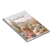 Western Cactus Desert Blond Cowgirl Notizblock (Rechte Seite)