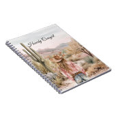 Western Cactus Desert Cowgirl Hat Notizblock (Rechte Seite)