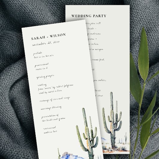 Western Cactus Desert Landscape Hochzeitsprogramm Einladung