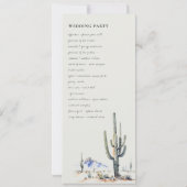 Western Cactus Desert Landscape Hochzeitsprogramm Einladung (Rückseite)