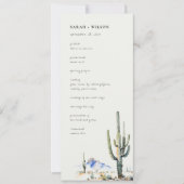 Western Cactus Desert Landscape Wedding Program Einladung (Vorderseite)
