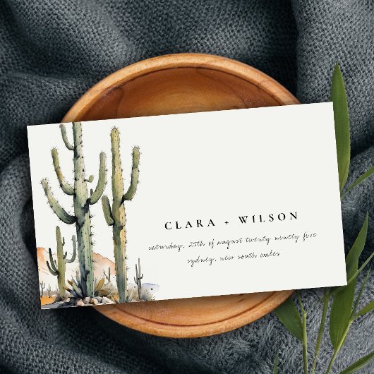 Western Cactus Desert Landscape Wedding Website Begleitkarte