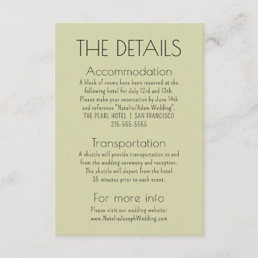 Western Cactus Desert Modern Boho Wedding Details Begleitkarte (Vorderseite)