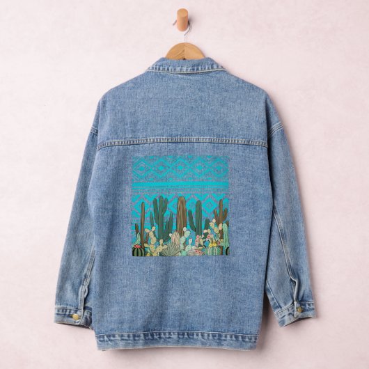 Western Cactus Garden mit Stammesmotiv Jeansjacke (Hangar)