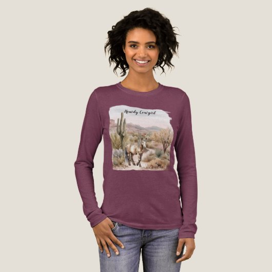 Western Cactus Horse Tri-Blend Shirt (Volle Vorderseite)