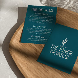 Western Cactus Modern Boho West Wedding Details Begleitkarte