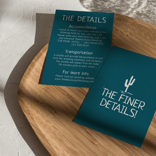 Western Cactus Modern Boho West Wedding Details Begleitkarte