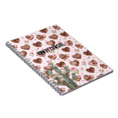Western Cactus Pink Floral Hearts Notizblock (Rechte Seite)