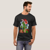 Western Cactus with Cowboy Hat Frohe Weihnachtszei T-Shirt (Vorne ganz)