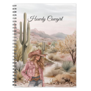 Western Cactus Wüsten Blond Cowgirl Notizblock