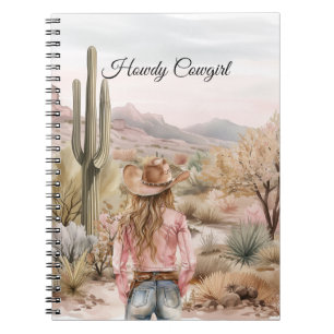 Western-Cactus-Wüsten-Cowgirl-Hut Notizblock